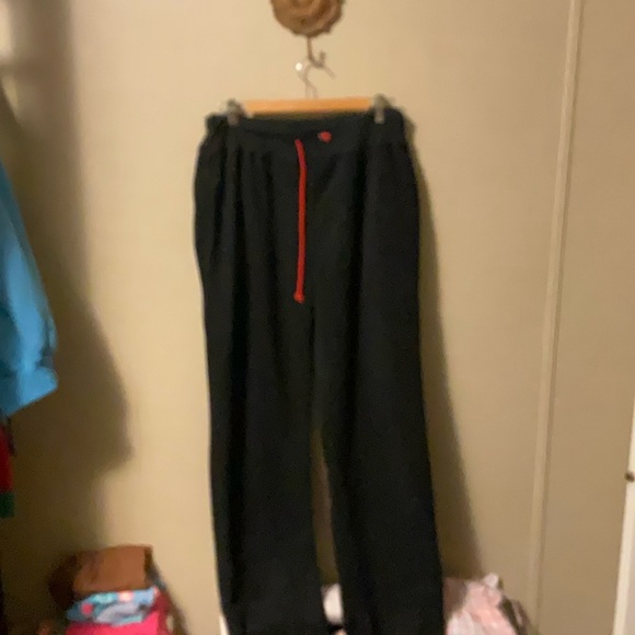 Black Sweatpants with Red Detail Relaxed Fit - Picture 1 of 9